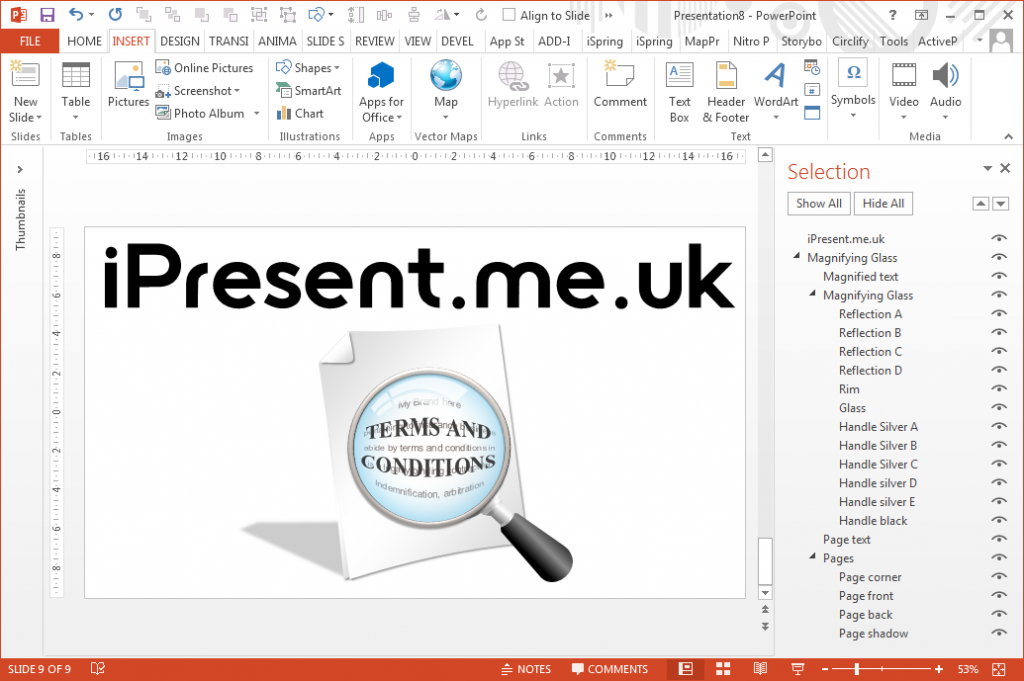 iPresent Editable PowerPoint Magnifying Glass